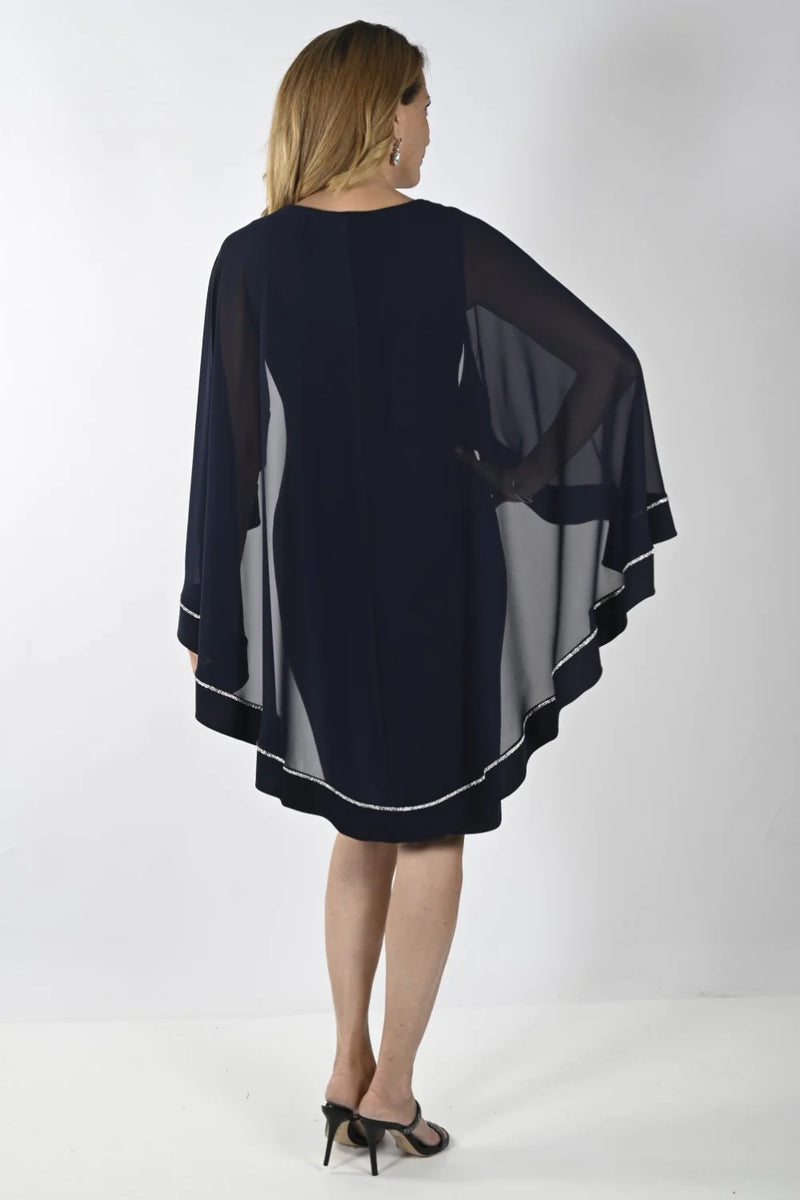 Navy hot sale chiffon cape