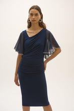 Load image into Gallery viewer, Silky Knit and Chiffon Sheath Dress