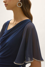 Load image into Gallery viewer, Silky Knit and Chiffon Sheath Dress