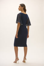 Load image into Gallery viewer, Silky Knit and Chiffon Sheath Dress