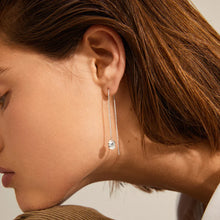 Load image into Gallery viewer, Jola Long Chain Earrings - Silver