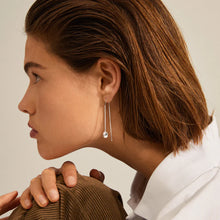 Load image into Gallery viewer, Jola Long Chain Earrings - Silver