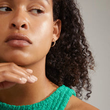 Load image into Gallery viewer, Ezo Twirled Crystal Hoops - Gold