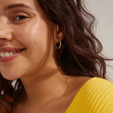 Load image into Gallery viewer, Ezo Twirled Crystal Hoops - Gold