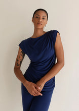 Load image into Gallery viewer, Greta Rouched Tee - Future Dusk