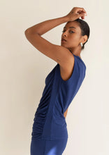 Load image into Gallery viewer, Greta Rouched Tee - Future Dusk