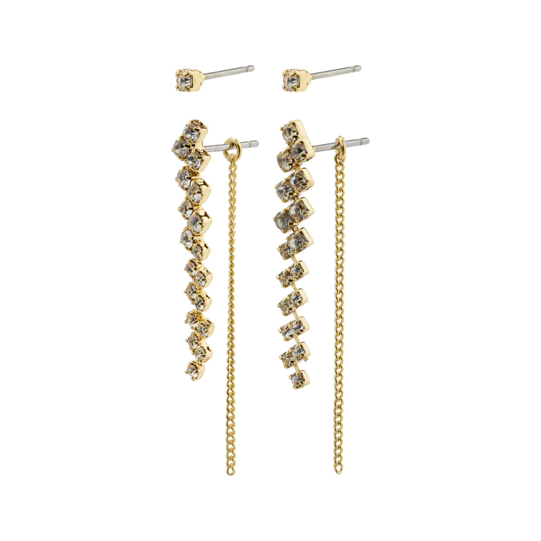 Jolene Crystal Earrings - Gold