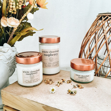 Load image into Gallery viewer, White Chocolate Raspberry Coconut Soy Candle - 7 oz