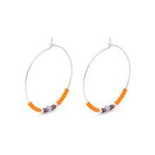 Load image into Gallery viewer, Janis Earrings - Orange/Silver