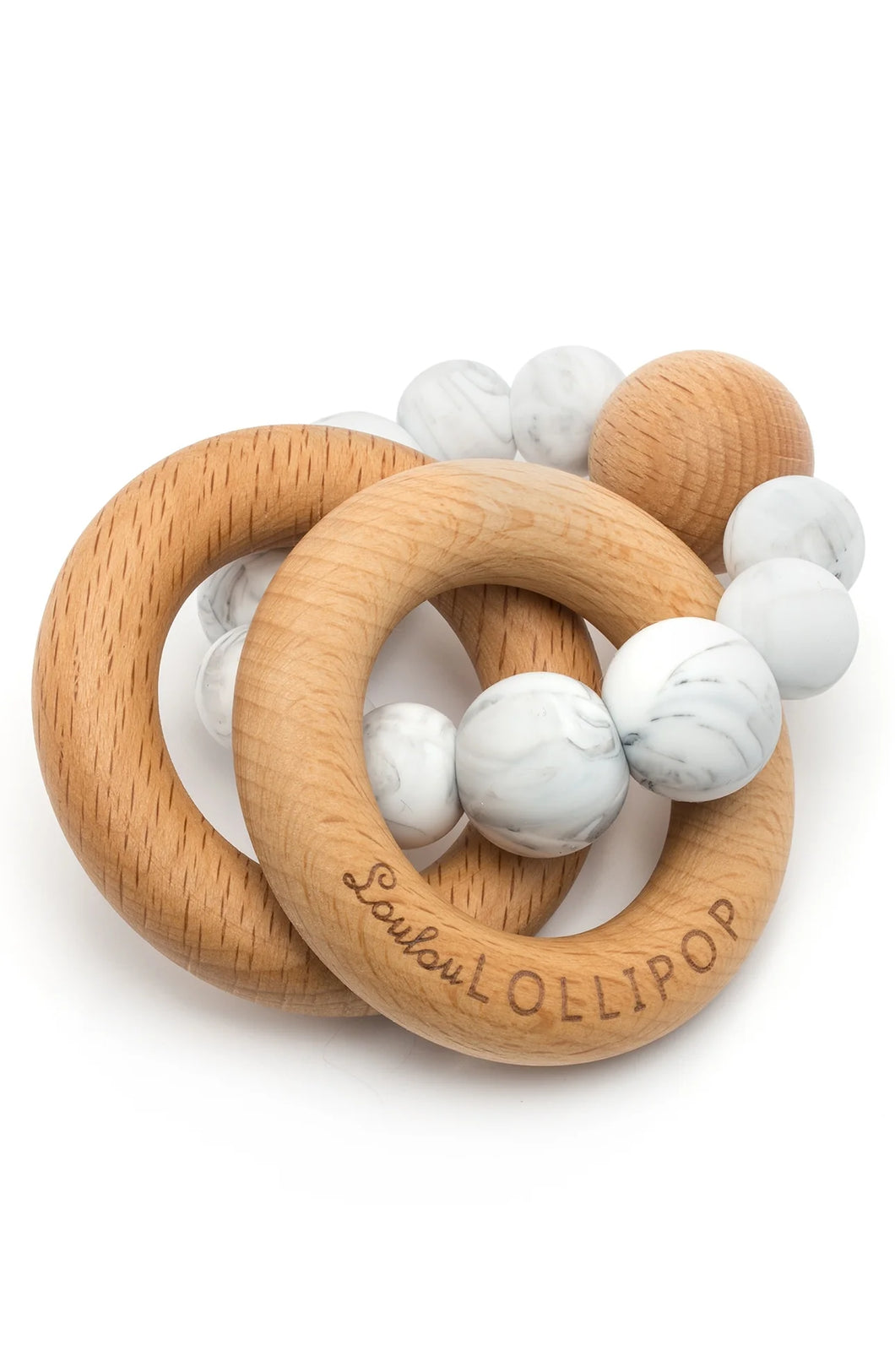 Bubble Silicone and Wood Teether - Marble