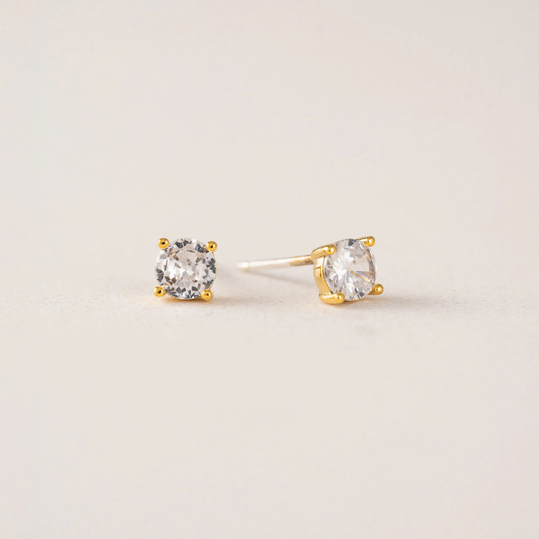 Solitaire Crystal Fete Stud Earrings