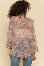 Load image into Gallery viewer, Printed Flowy Blouse - Blue/Orange
