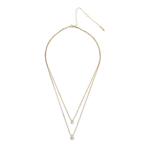 Lucia 2-in-1 Crystal Necklace - Gold
