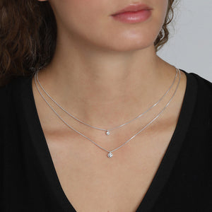 Lucia 2-in-1 Crystal Necklace - Silver