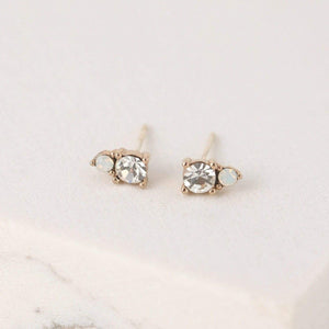 Dolce Studs - White Opal