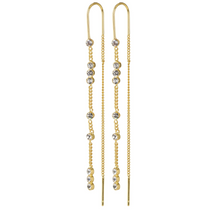 Load image into Gallery viewer, Kamari Crystal Chain Earrings - Gold
