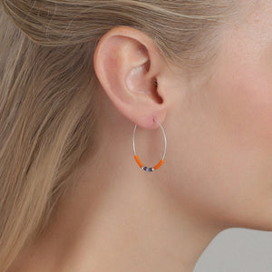 Janis Earrings - Orange/Silver