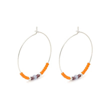 Load image into Gallery viewer, Janis Earrings - Orange/Silver

