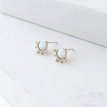 Load image into Gallery viewer, Juno Stud Earrings - Gold/Opal
