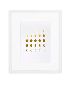 Moon Phases Gold Foil Print