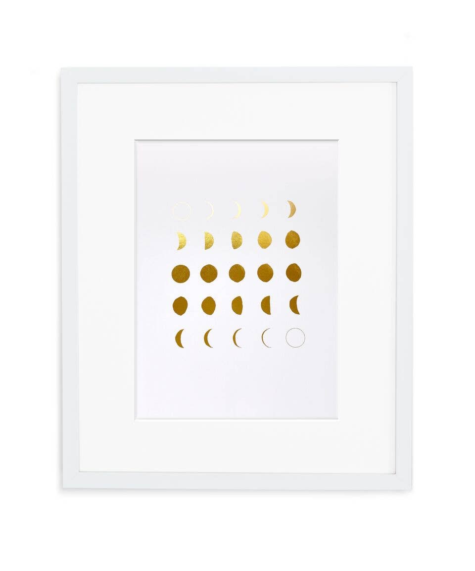 Moon Phases Gold Foil Print