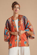 Load image into Gallery viewer, Terracotta Trailing Wisteria Kimono Jacket
