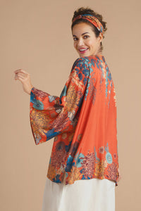 Terracotta Trailing Wisteria Kimono Jacket