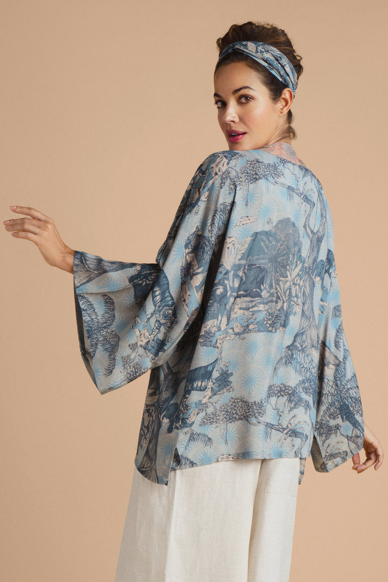 Tropical Toile Kimono Jacket